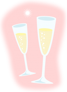 champagne glasses clinking